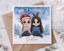 Load image into Gallery viewer, Chibi Friends/Sister/Daughter etc  Christmas Card
