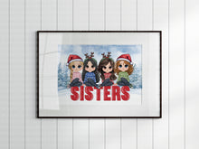 Load image into Gallery viewer, Chibi Best Friends Christmas A4 Unframed Print
