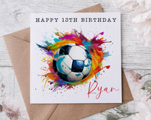 Load image into Gallery viewer, Soccer Ball Design Birthday Card - Brights
