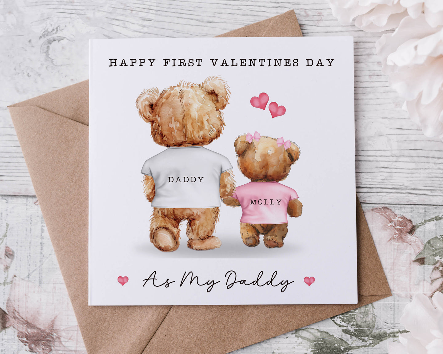 Daddy Daughter Bear valentine card