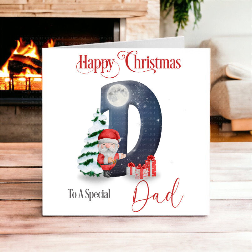 Santa Claus Initial Christmas Card