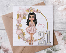 Load image into Gallery viewer, 16/18/21st Dolly Birthday Card
