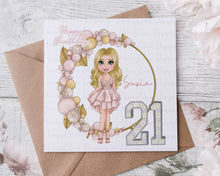 Load image into Gallery viewer, 16/18/21st Dolly Birthday Card
