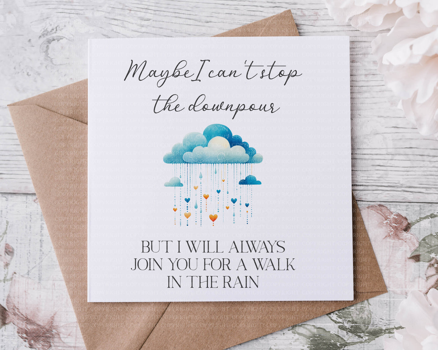 Thinking of you Cloud card  - blue