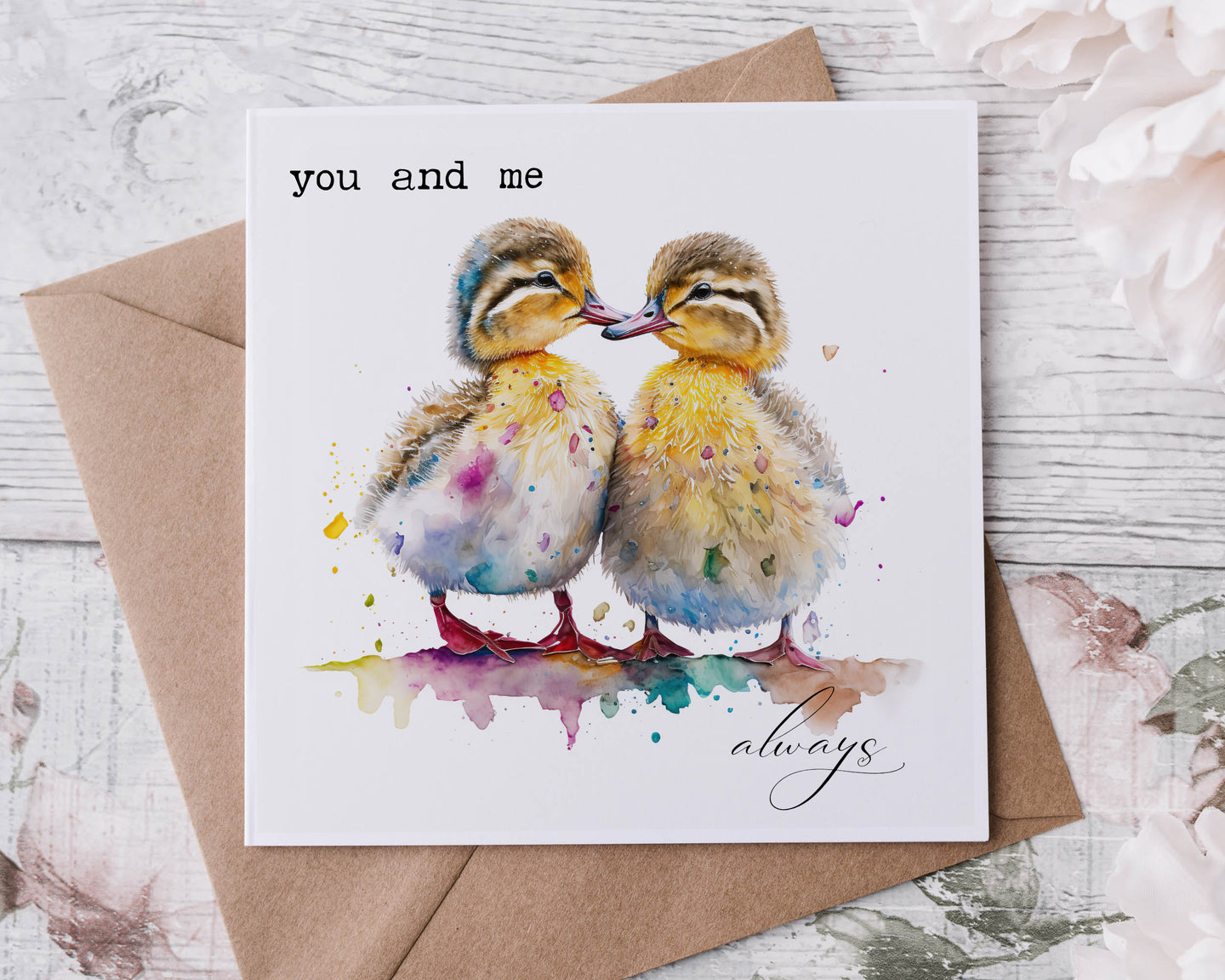 Anniversary card - Ducks - you and me always