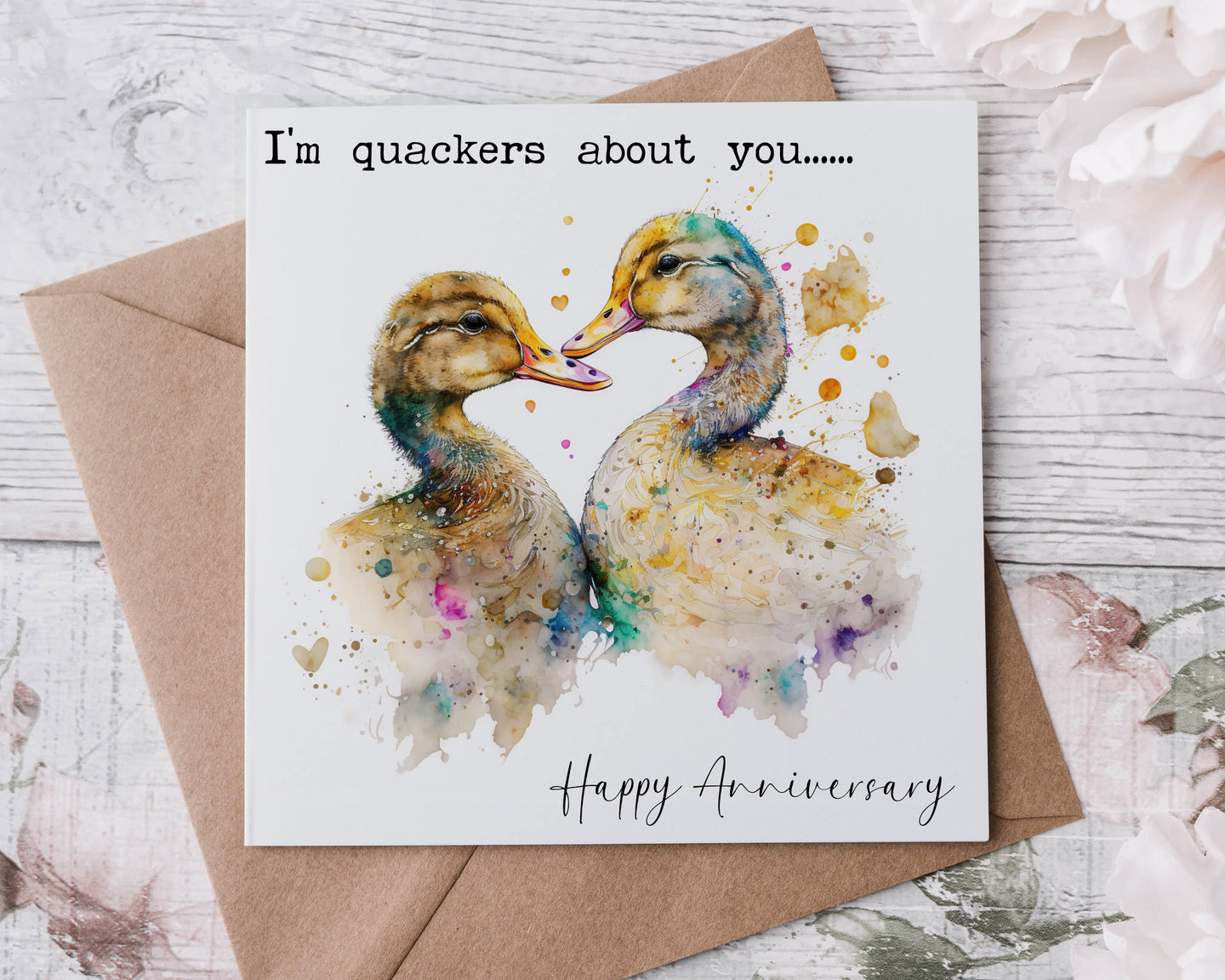 Anniversary card - Ducks - quackers