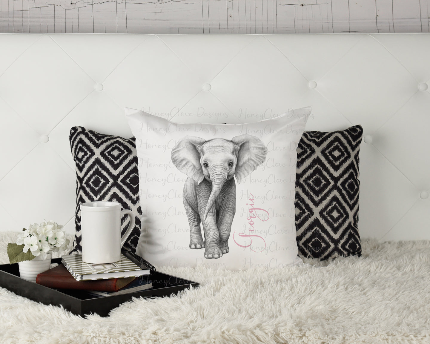 Sketch Design Cushion Elephant