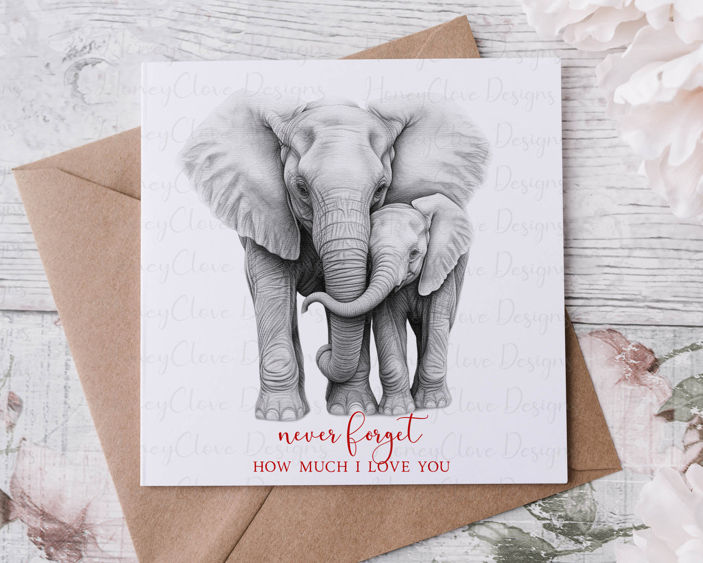 Elephant & Baby Greeting Card