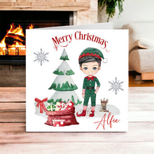 Load image into Gallery viewer, Boy Elf Christmas Card
