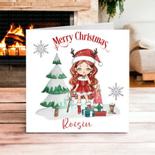 Load image into Gallery viewer, Girl Elf Christmas Card
