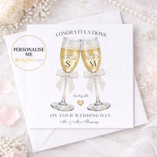 Load image into Gallery viewer, Wedding Card  - Champagne Glasses
