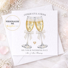 Load image into Gallery viewer, Wedding Card  - Champagne Glasses
