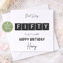 Load image into Gallery viewer, Milestone Scrabble Effect Birthday Card
