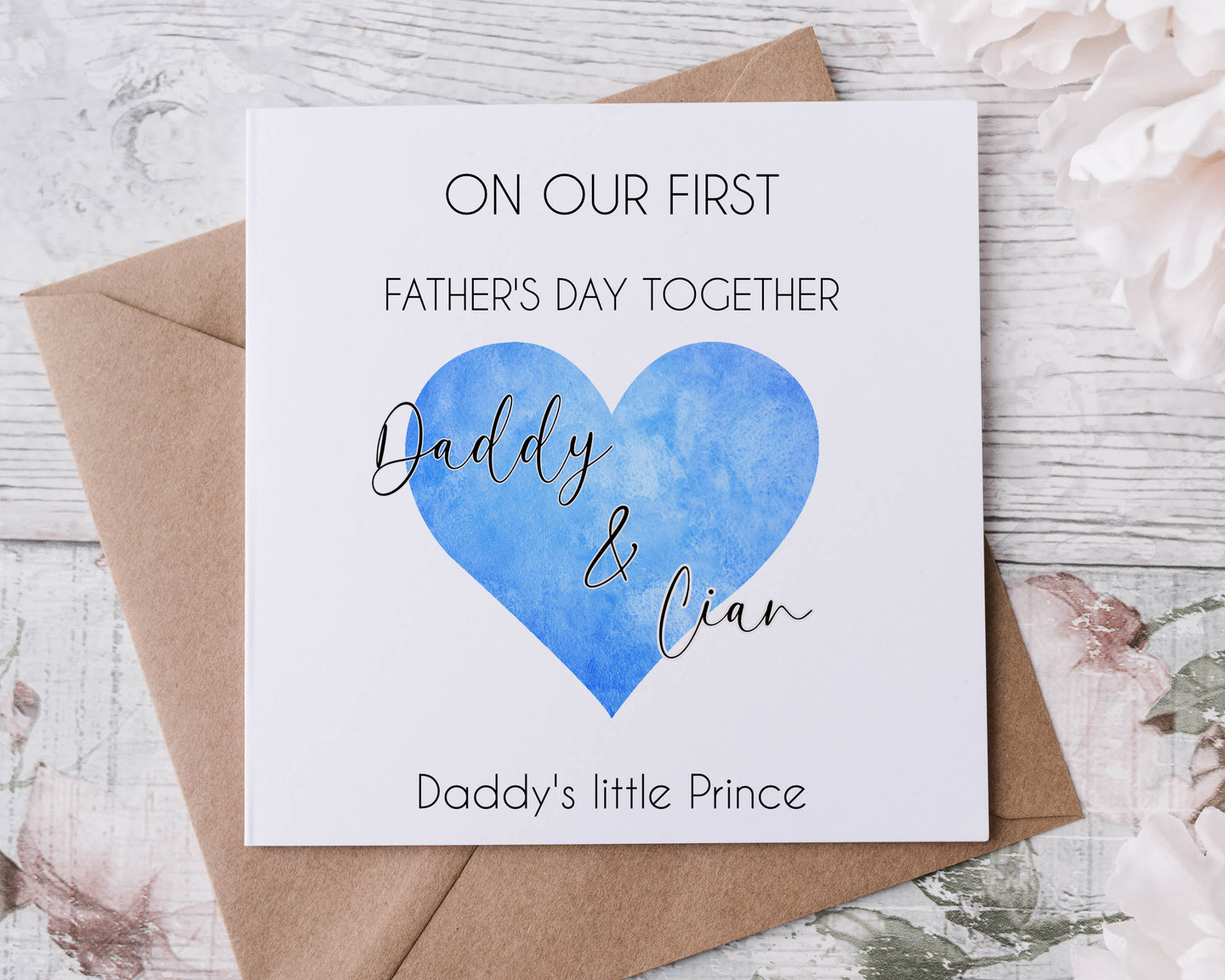 First Father's Day Blue Heart