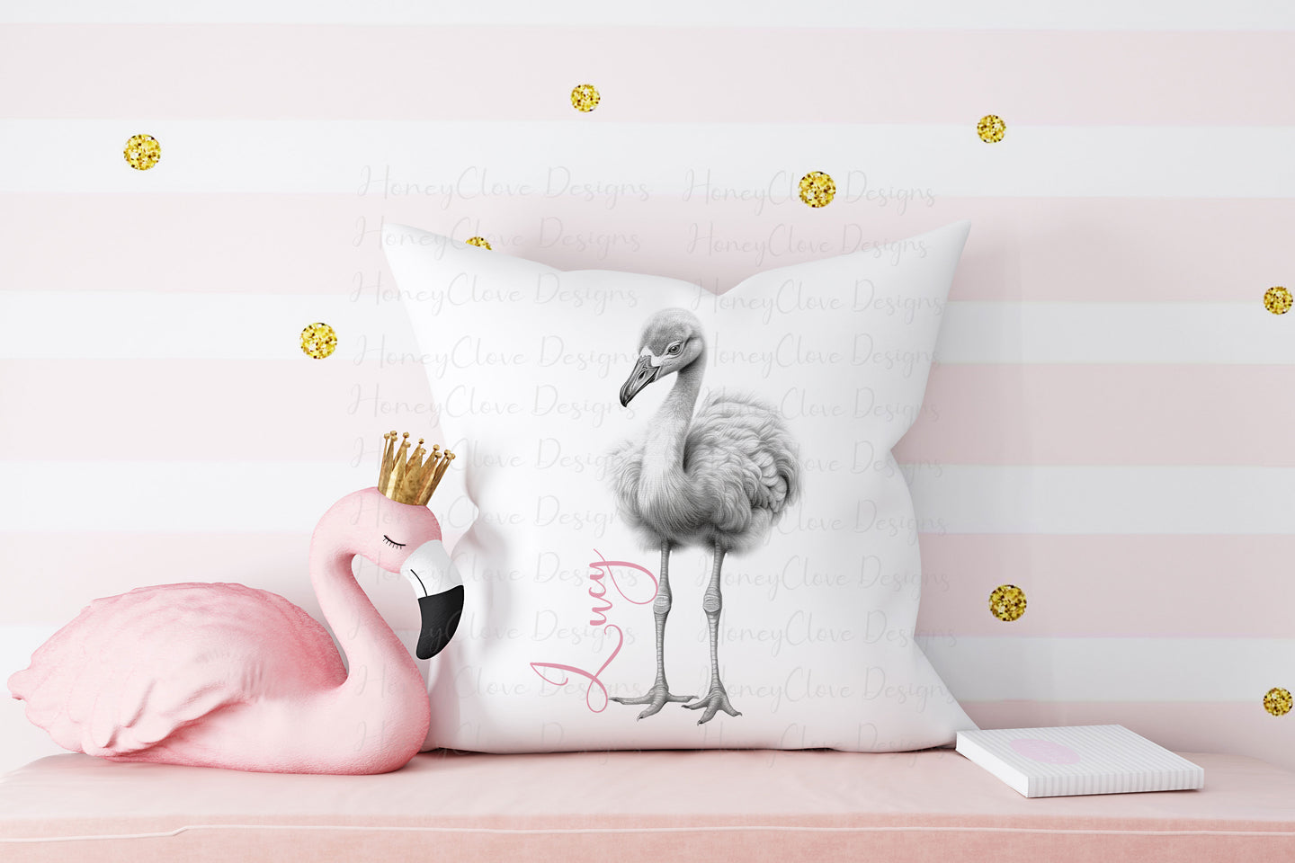 Sketch Design Cushion Flamingo