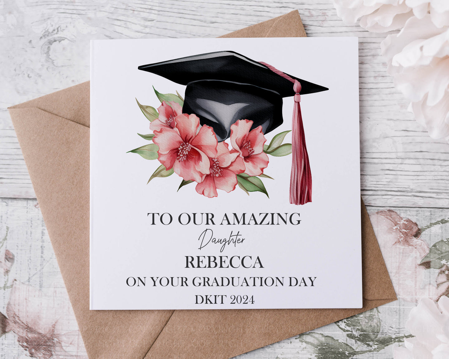 Floral Mortar Board Card