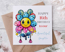 Load image into Gallery viewer, Cartoon Flower Birthday Card

