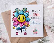 Load image into Gallery viewer, Cartoon Flower Birthday Card
