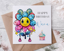 Load image into Gallery viewer, Cartoon Flower Birthday Card
