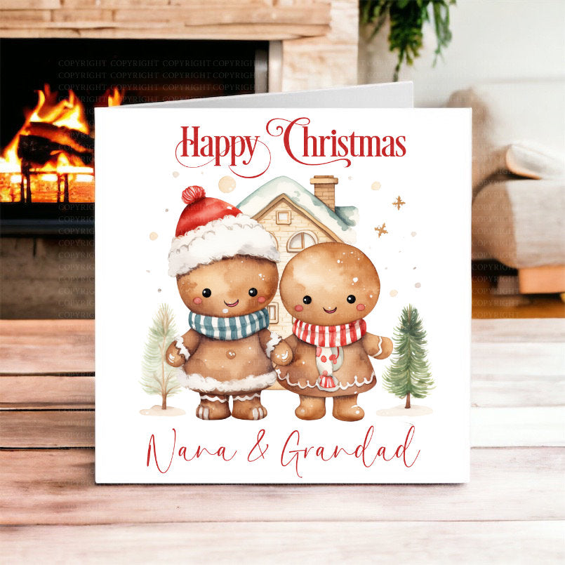 Gingerbread Couple Christmas Card - Nana & Grandad