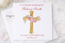 Load image into Gallery viewer, Gold Cross Confirmation Card - Pink
