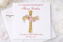 Load image into Gallery viewer, Gold Cross Confirmation Card - Pink
