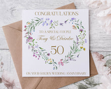 Load image into Gallery viewer, Floral Heart  Anniversary Card

