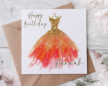 Load image into Gallery viewer, Ball Gown Dress - Birthday Card
