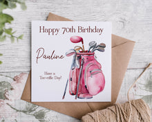 Load image into Gallery viewer, Golf Design Birthday Card - Pink
