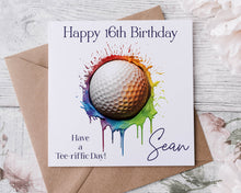 Load image into Gallery viewer, Golf Ball Design Birthday Card - Brights
