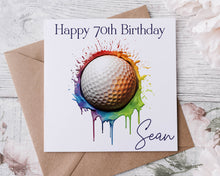 Load image into Gallery viewer, Golf Ball Design Birthday Card - Brights
