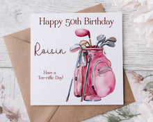 Load image into Gallery viewer, Golf Design Birthday Card - Pink
