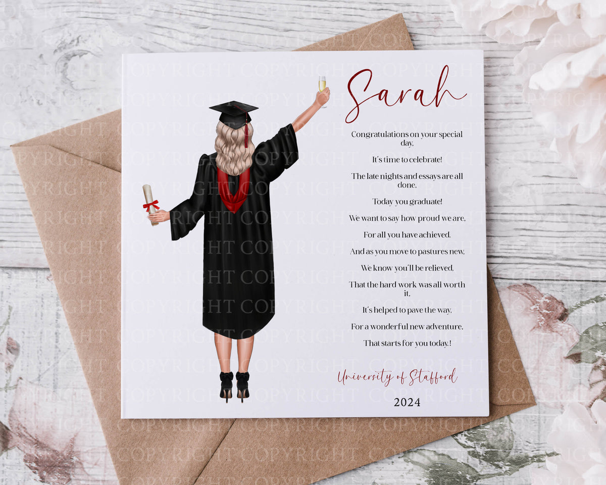 Graduation Girl Card – HoneyClove Designs