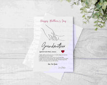 Load image into Gallery viewer, Mother Definition Greeting Card - Holding Hands
