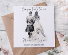 Load image into Gallery viewer, Groom in Kilt Wedding Card
