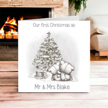 Load image into Gallery viewer, Cute First Christmas Teddy Card
