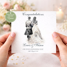 Load image into Gallery viewer, Scottish Wedding Card - Kilt Couple

