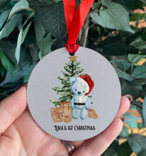 Load image into Gallery viewer, Christmas bear hanging decoration - grey

