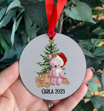 Load image into Gallery viewer, Christmas bear hanging decoration - grey
