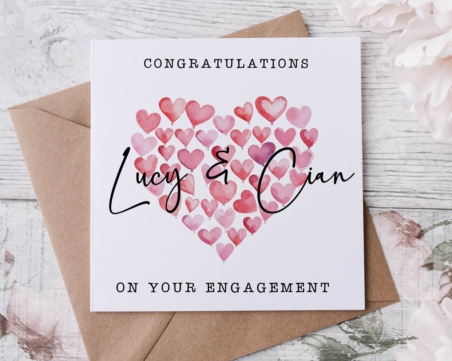 Engagement card  - Lovehearts