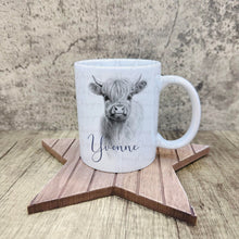 Load image into Gallery viewer, Sketch Design Highland Cow Mug
