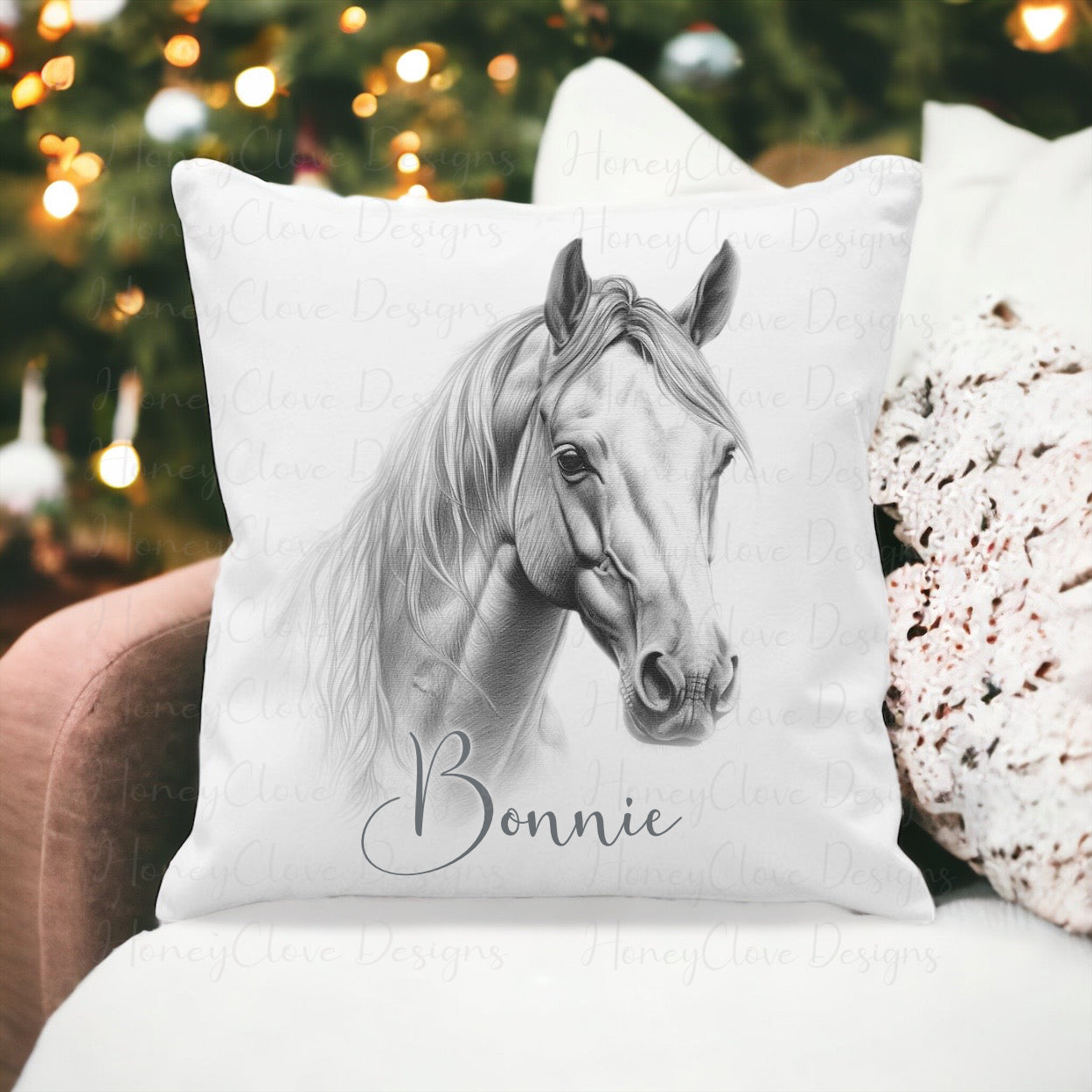 Sketch Art Horse Cushion