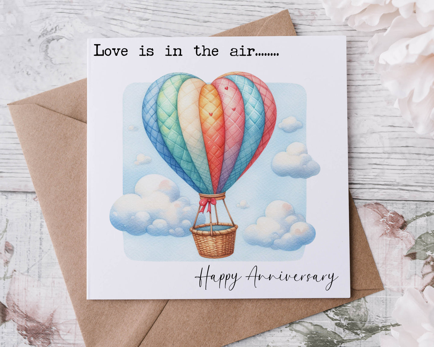 Anniversary card - hot air balloon