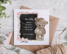 Load image into Gallery viewer, Brown Bear teacher card - Square card
