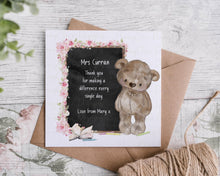 Load image into Gallery viewer, Brown Bear teacher card - Square card
