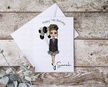 Load image into Gallery viewer, Irish Dancer Birthday Card - Black dress
