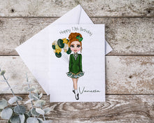 Load image into Gallery viewer, Irish Dancer Birthday Card - Green dress
