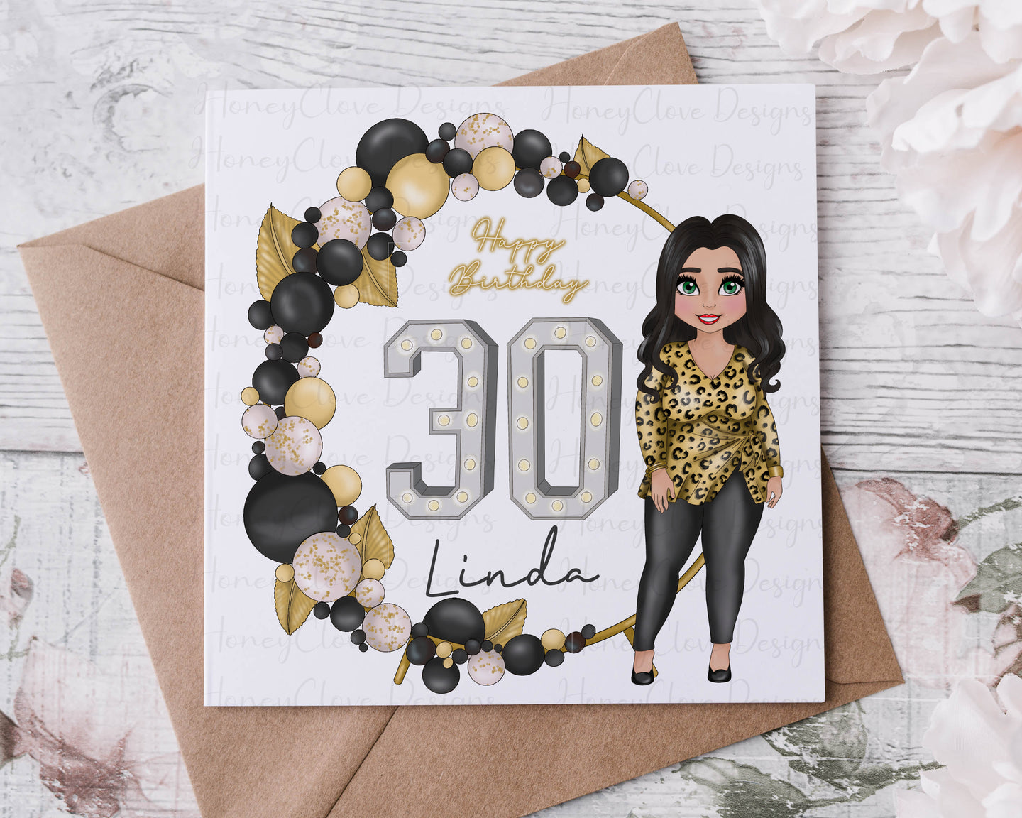 30/40/50/60th Dolly Birthday Card