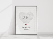 Load image into Gallery viewer, Song Lyrics/Special Words Heart Print
