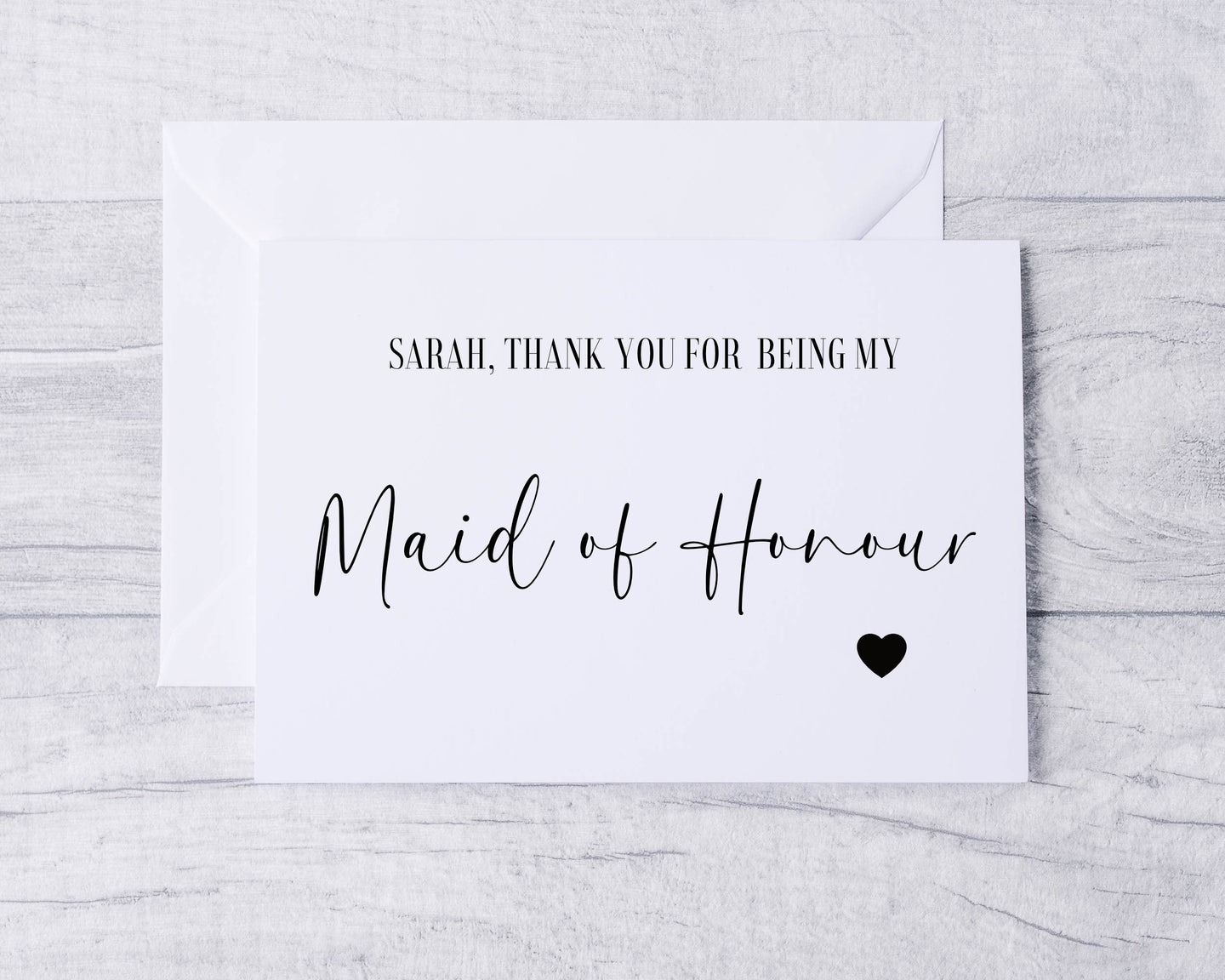 Thank you Maid Of Honour Card